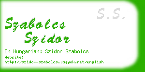 szabolcs szidor business card